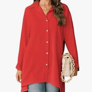 Oversized Button Down Long Sleeve Shirt - Size Large EUC